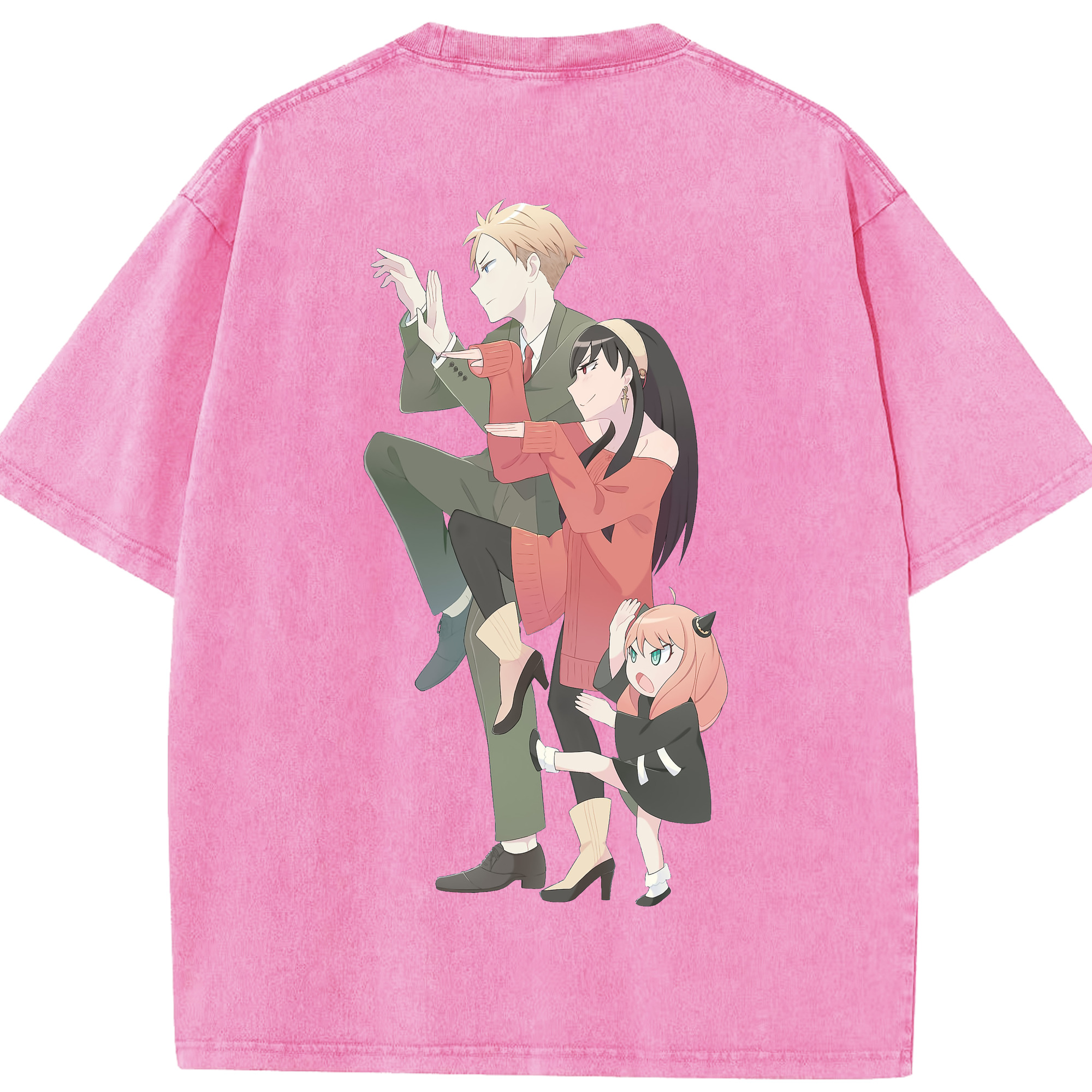 （画像用） SPY×FAMILY间谍家家酒 綿100% ヴィンテージ風 半袖Tシャツ（背面プリント）